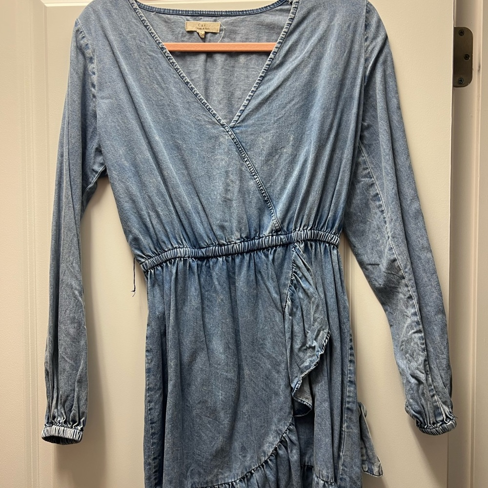 Denim long sleeve dress
